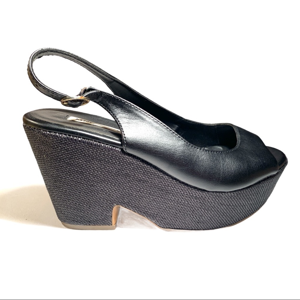 Mango Australia Leather Slip Open Toe Platform Wedge Sandals EUR 38